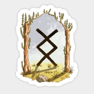 rune ingwaz - magical symbol Sticker